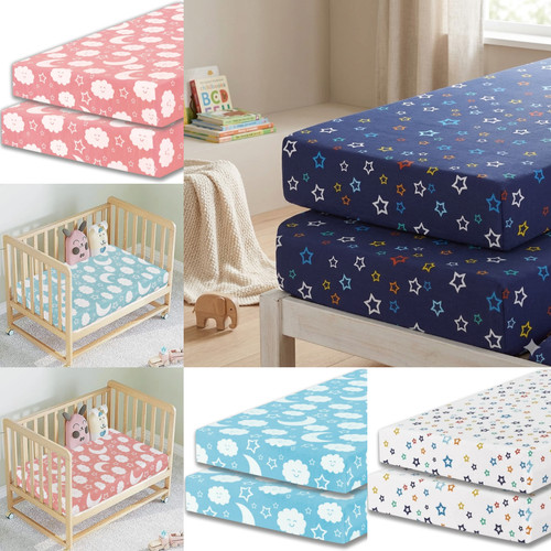 Soft polycotton cot bed fitted - polycotton,