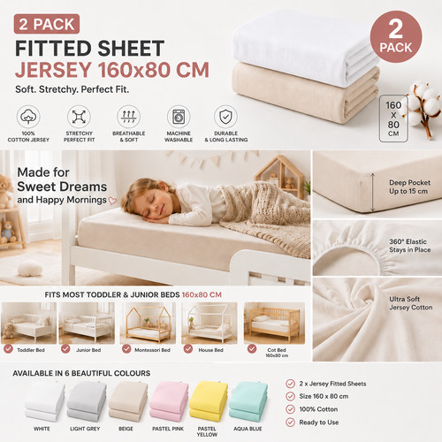 Pack jersey fitted sheet - 2,