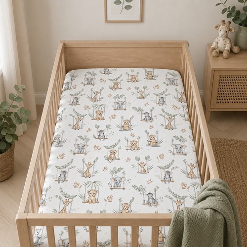 Safari animals baby cot - safari, ,